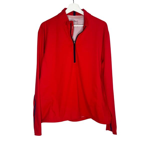 Ralph Lauren RLX Quarter-Zip Pullover Windbreaker Golf Jacket Red Men's Size L - Picture 2 of 11